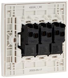 Schneider Electric KB33R_1 Vivace White - 1-way plate switch 3 gang 16AX - Pack of 5